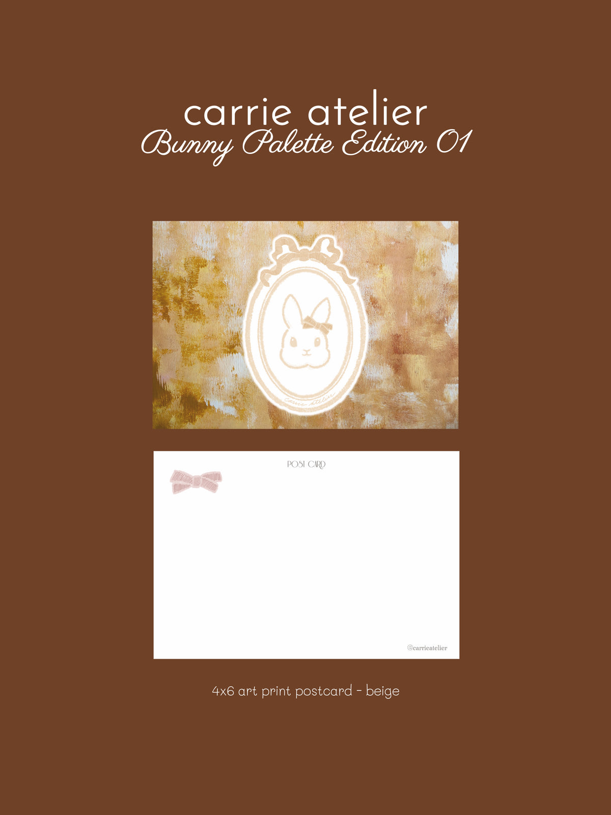 bunny palette edition 01 - 4x6 art print postcard - beige