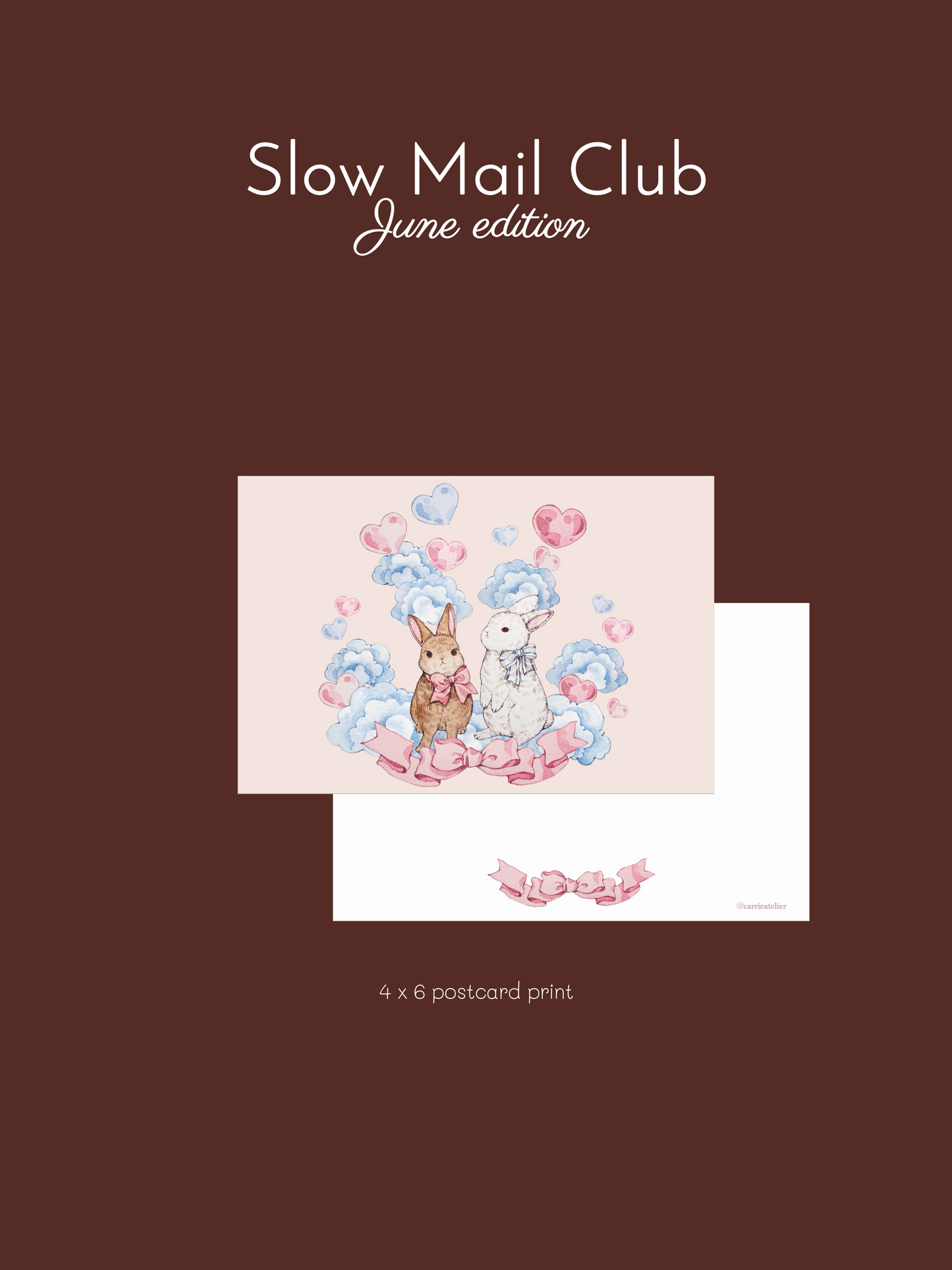 June edition - bunny 4x6 postcard print