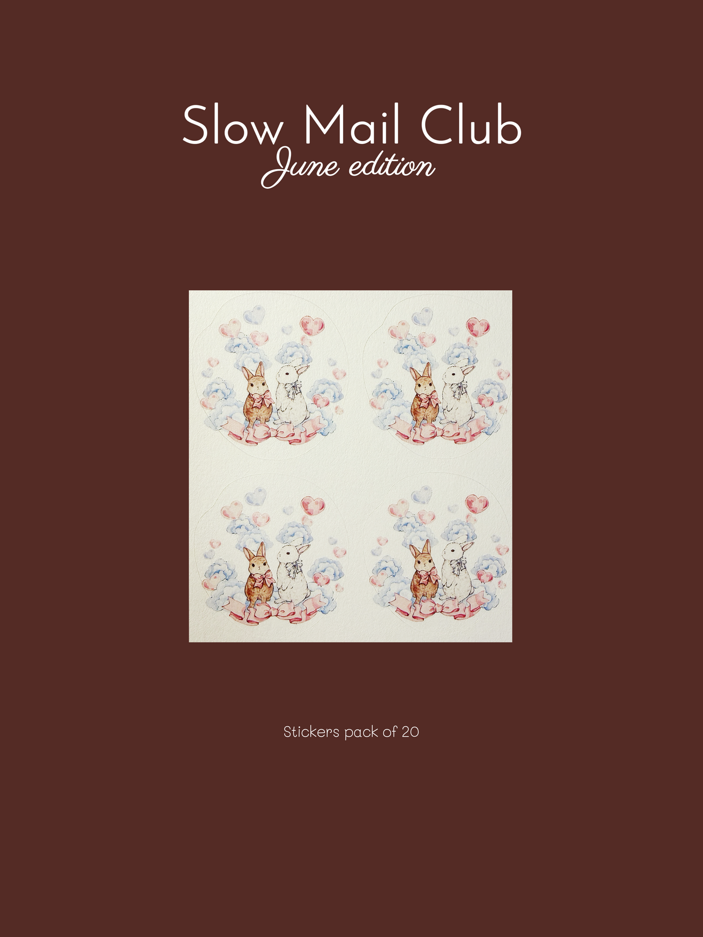 June edition - bunny sticker pack of 20