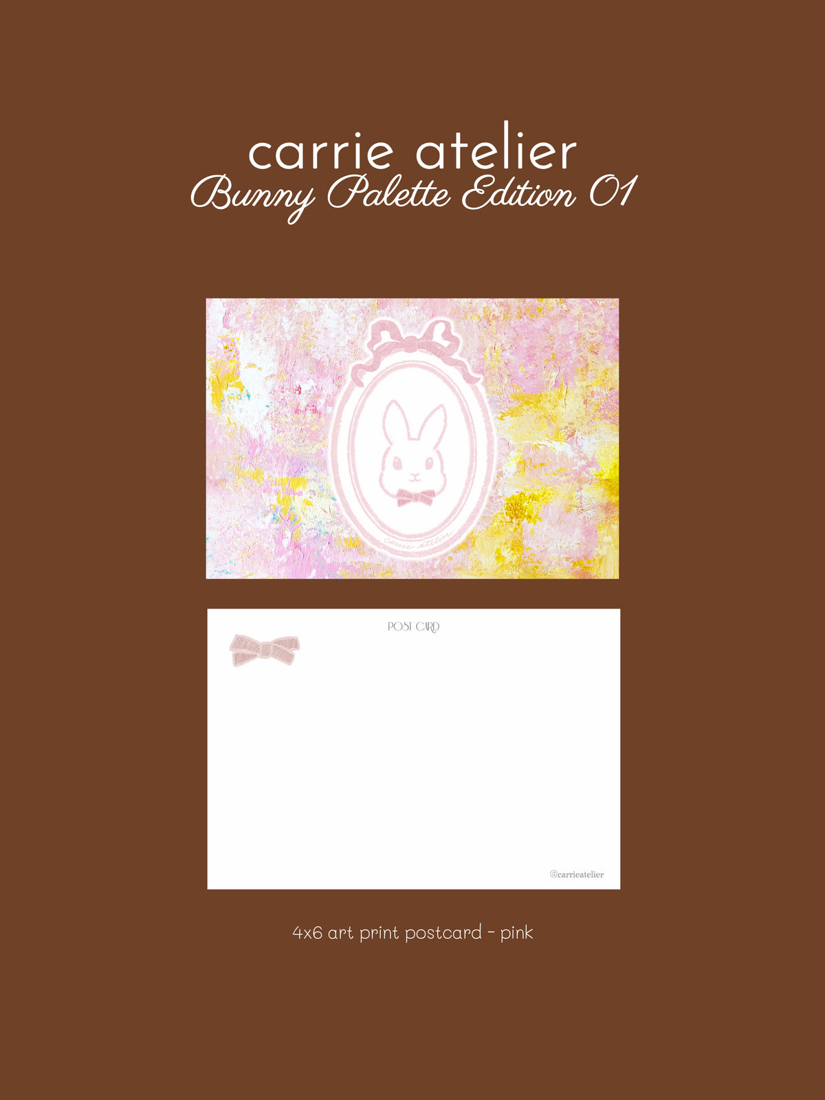 bunny palette edition 01 - 4x6 art print postcard - pink