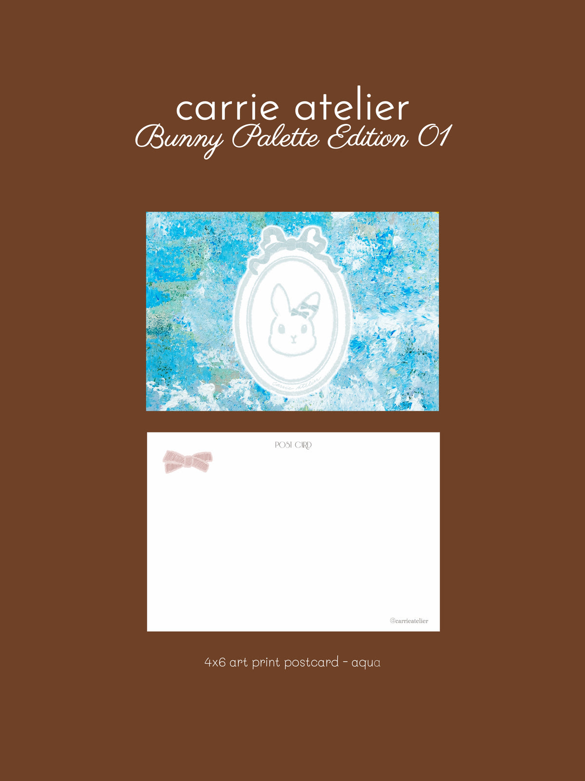 bunny palette edition 01 - 4x6 art print postcard - aqua
