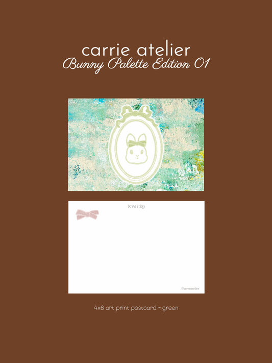 bunny palette edition 01 - 4x6 art print postcard - green