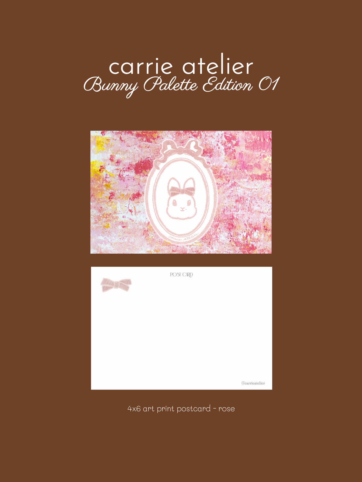 bunny palette edition 01 - 4x6 art print postcard - rose
