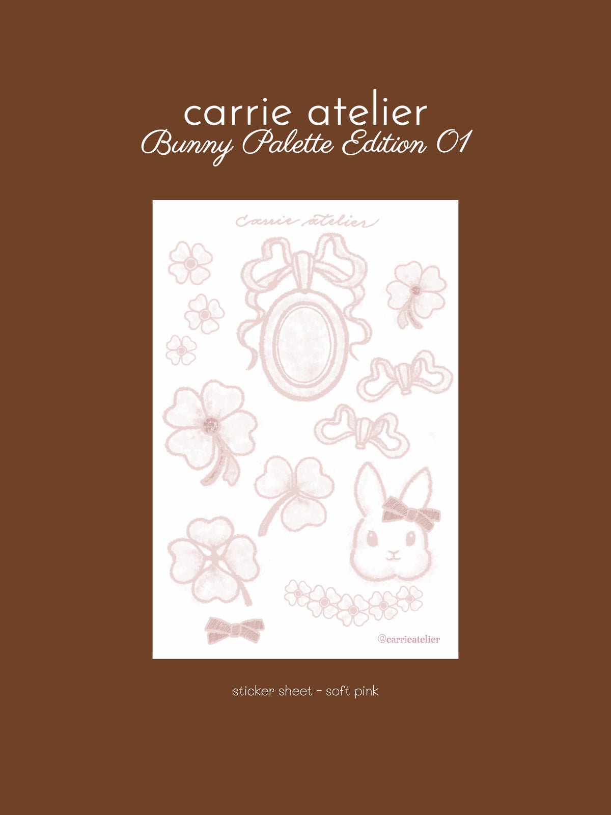 bunny palette edition 01 - sticker sheet - soft pink