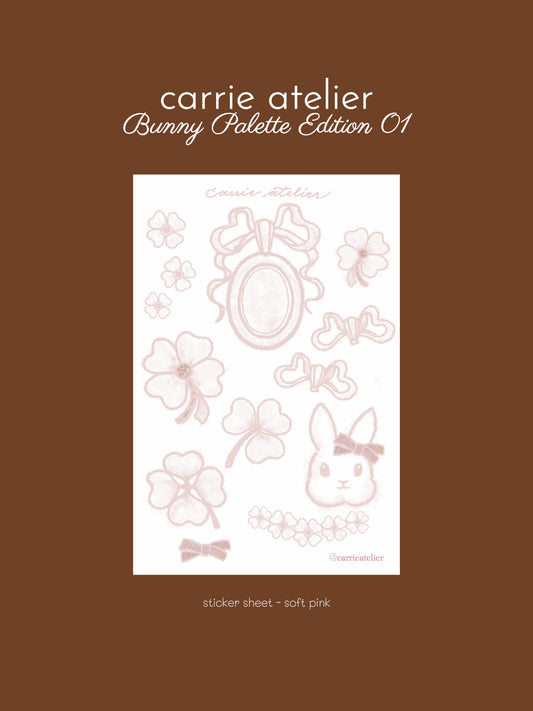 bunny palette edition 01 - sticker sheet - soft pink