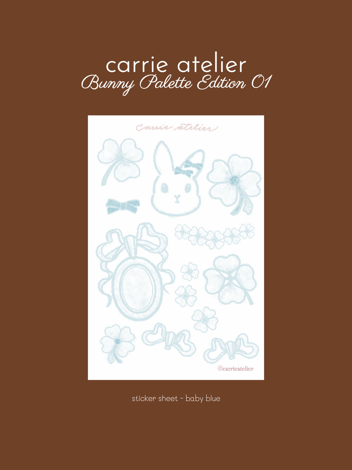 bunny palette edition 01 - sticker sheet - baby blue